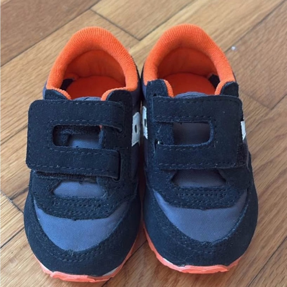 Saucony Toddler Kids' Navy Blue and Orange Velcro Sneakers - Picture 2 of 4